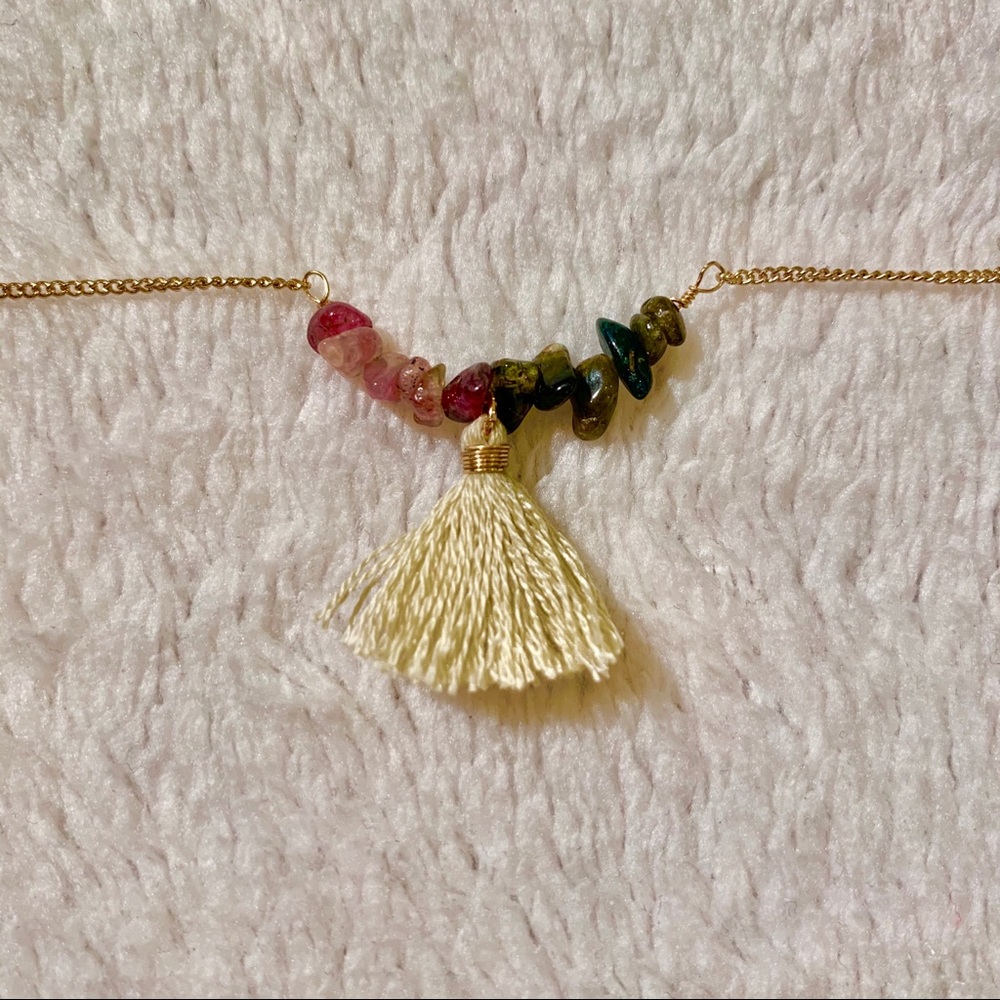 1mm 20 inch Gold Necklace with Tassle